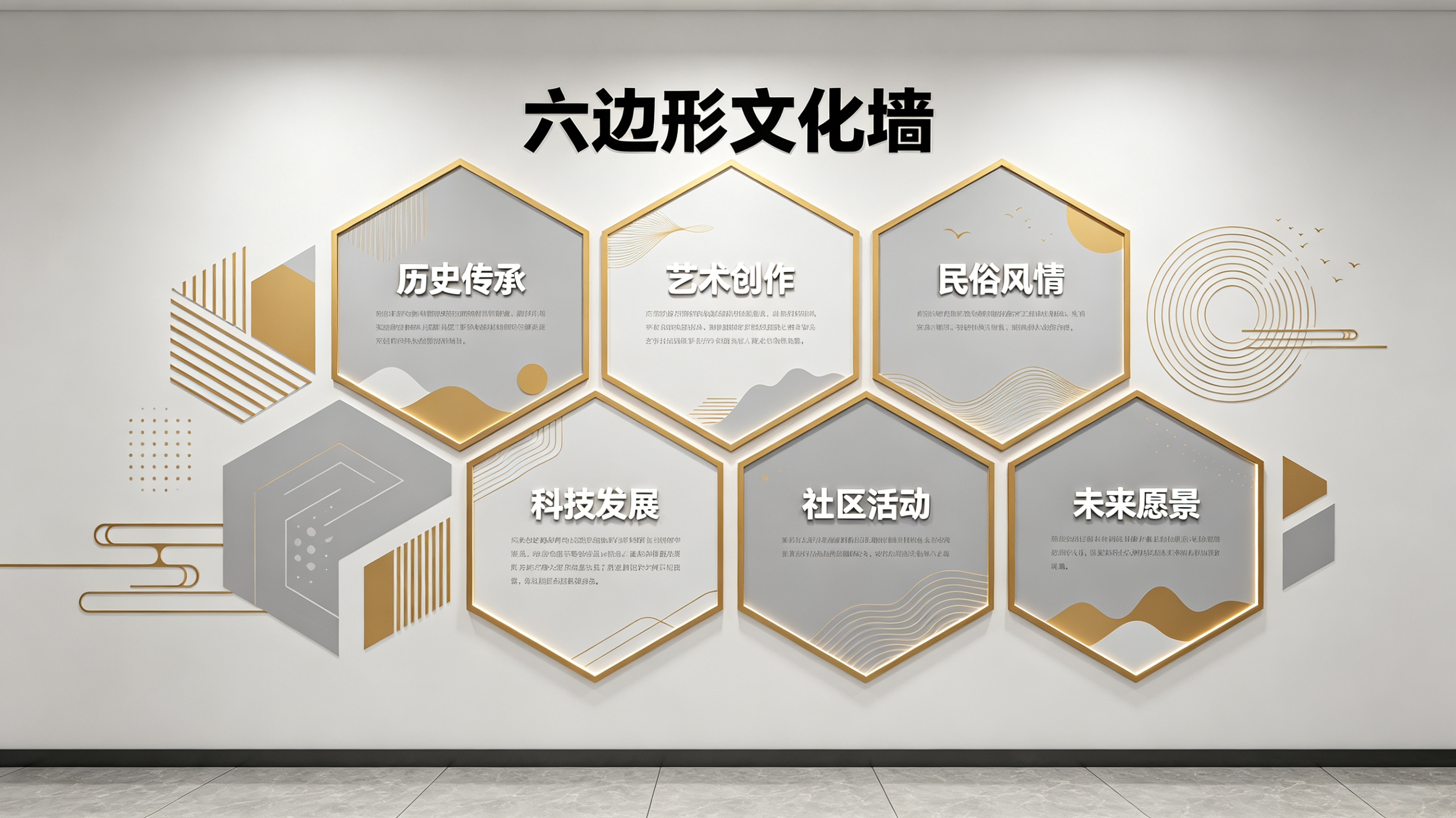 信阳企业文化墙 | 六边形信息美学